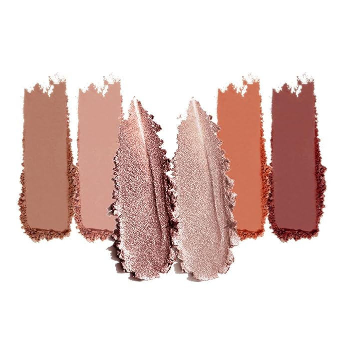 Deep Brown Neutral Matte & Shimmer Eyeshadow Palette, 6 Color High Pigment Blendable Eye Shadow Makeup for Older Women, Lightweight Travel Size, Suitable for All Eye Shapes, Smokey Dramatic Look 12#
