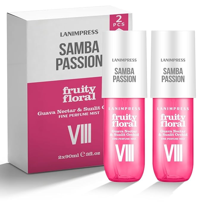 2 Pack 6 fl oz Hair Mist and Body Spray for Women（Eau De Parfum）,Fruity Floral Perfume No.8，With Notes of Guava Nectar,Sunlit Orchid
