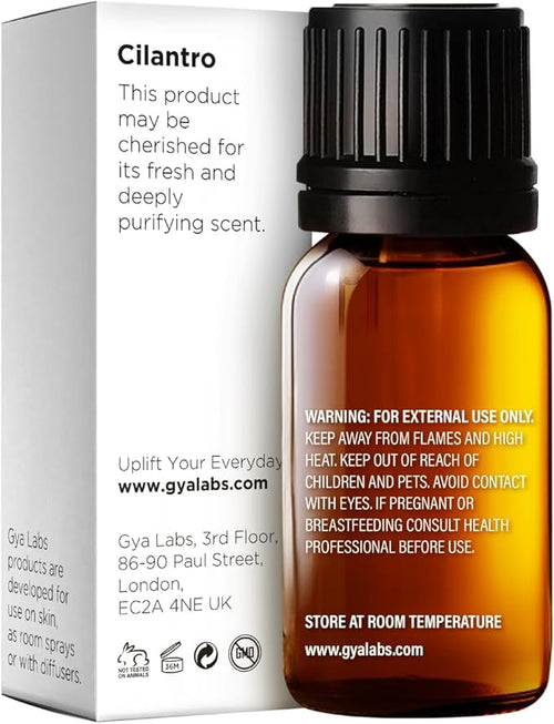 100% Pure Cilantro Essential Oil - 0.34 Fl Oz - Cilantro Oil for Hair, Skin, Diffuser, Aromatherapy & DIY Candle Making Scent