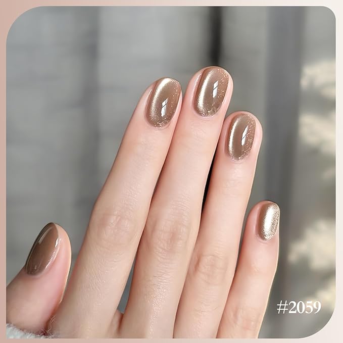 GAOY Forest Sunset Cat Eye Gel Nail Polish Set with Magnet for Holographic Cat Eye, Salon Gel Manicure and Nail Art DIY at Home