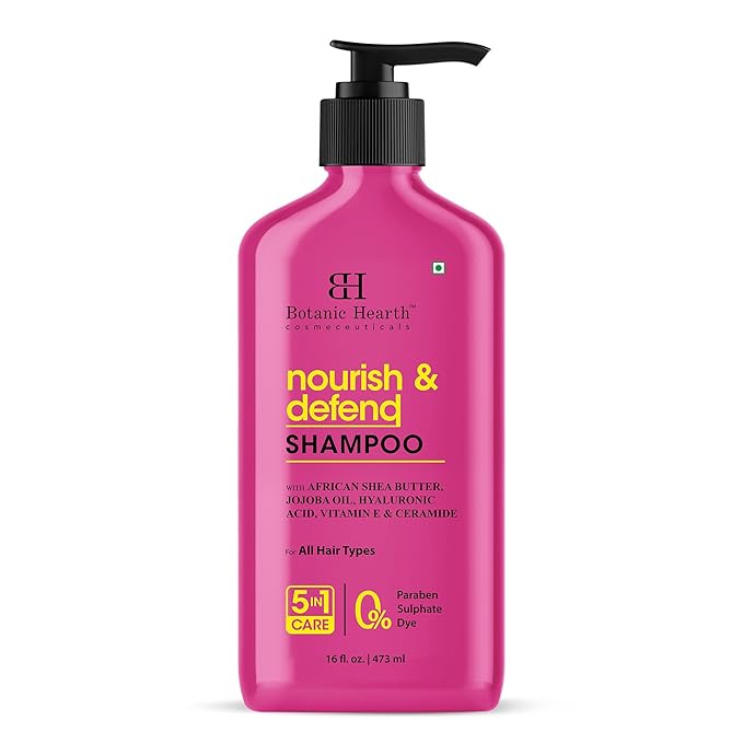 Botanic Hearth African Shea Butter Shampoo Infused With Jojoba Oil, Hyaluronic Acid, Vitamin E & Ceramide | Clarifying Shampoo To Nourish, Defend & Strengthen Hair | For All Hair Types, 16 Fl Oz