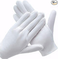 6 Pairs White Cotton Gloves for Dry Hands Eczema SPA Moisturizing - Work Glove Liners for Serving Costume Inspection