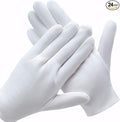 12 Pairs White Cotton Gloves for Serving Inspection Costume - Cloth Gloves for Dry Hands Eczema SPA Moisturizing