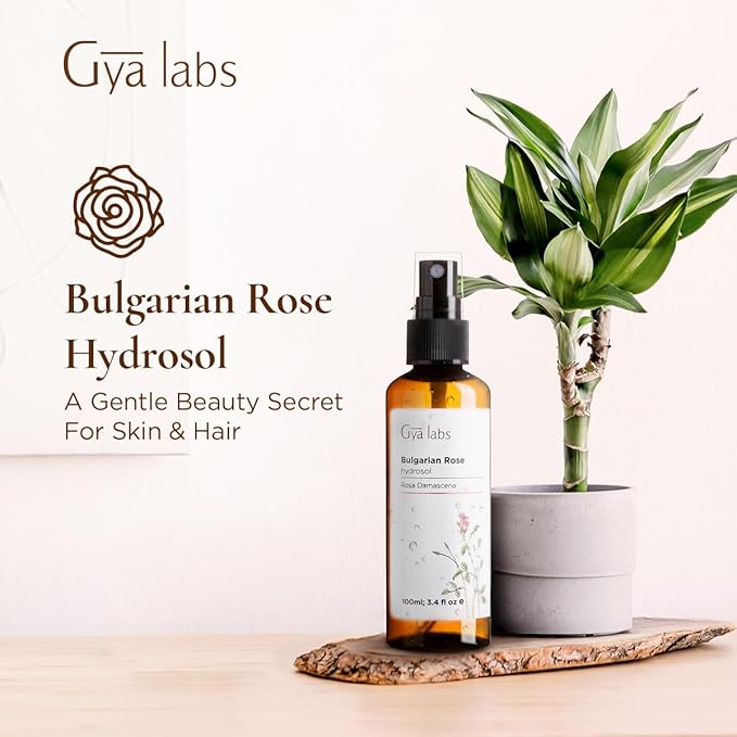 Gya Labs Rose Bulgaria Hydrosol - 3.4 Fl Oz - Hydrating Face & Body Mist for Skin Toner & Hair Refresher - As Pillow, Room & Linen Spray for Fresh Scent