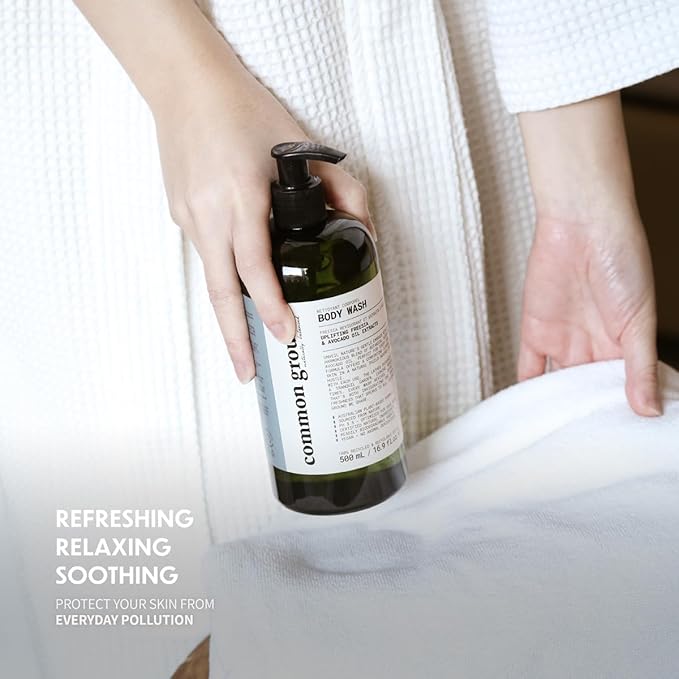 COMMON GROUND Natural Body Wash - Paraben & Cruelty Free, Vegan, Plant-Based, Signature Matcha & Tea Tree Essential Oil Scent - Shower Gel - All Skin Types, Men & Women, Sensitive