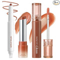 3PCS Lip Combo Set — Matte Lip Liner Pencil, Hydrating Tint Lipstick & Shine Gloss, Non-Sticky Long-Lasting Plumping Lip Makeup Kit for Women, Volume Sculpt Trio, 02