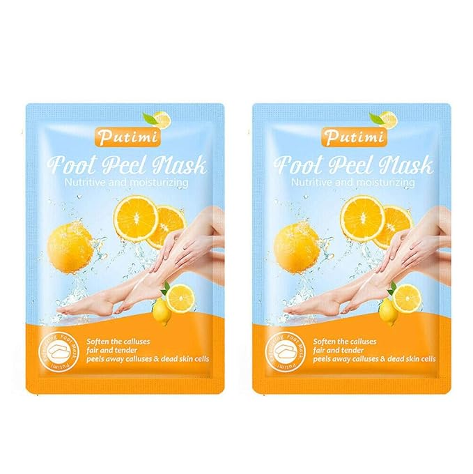 Magik Foot Peeling Mask Baby Soft Cracked Heels Remove Dead Skin Calluses (Lemon, 2 Pairs)