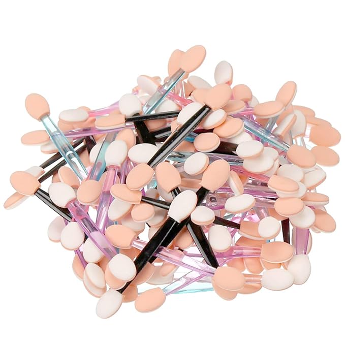 Akstore 200PCS Disposable Dual Sides Eye Shadow Sponge Applicator Eyeshadow Brushes Makeup Brush (Multicolors)