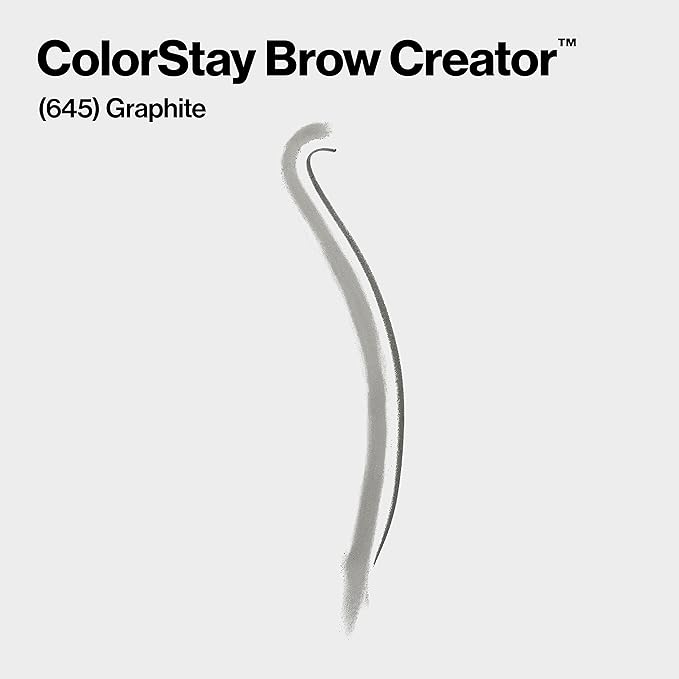Revlon Colorstay Eyebrow Pencil Creator with Powder & Spoolie Brush to Fill, Define, Sculpt, Shape & Diffuse Perfect Brows, Graphite (645) 0.23 oz