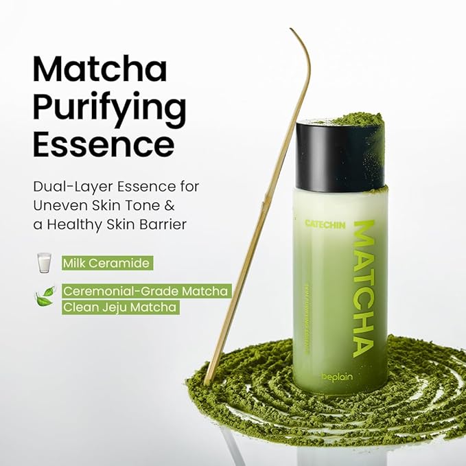 beplain Matcha Catechin Skin Purifying Essence for Face | Hydrating & Balancing Facial Essence for Glowy, Healthy Skin | Suitable for Sensitive Skin | K-Beauty (5.07 fl oz / 150 ml)