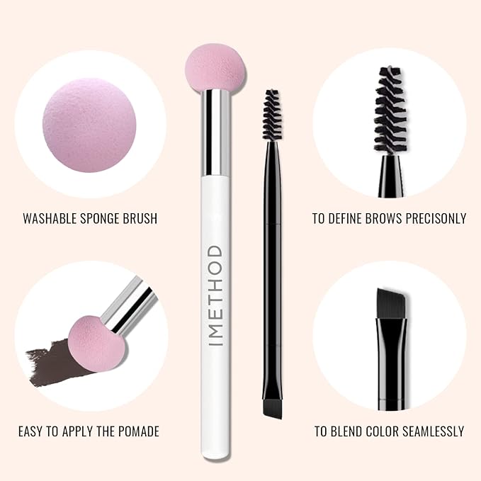 iMethod Makeup Sponge - Sponge Applicator for Eyebrow Stencil Kit & Eyebrow Stamp, Beauty Blender Sponge for Cream, Powder, Liquid