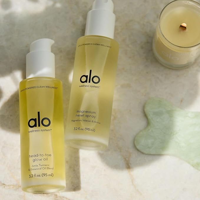 Alo Magnesium Oil Spray + Mini | Sleep, Stress & Anxiety Relief + Muscle Recovery | Fast-Absorbing Magnesium with Valerian Root, Arnica & Essential Oils | Non-Sticky Body & Pillow Mist | 3.2 + 0.7 oz