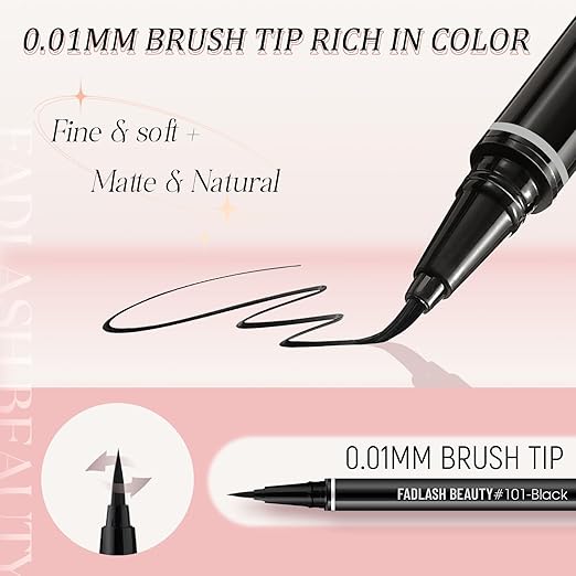 Eyeliner Liquid Eyeliner with Fine Brush for Smooth Application, Waterproof & Smudge-Proof Eye Liner, Long-Lasting Makeup, Highly Pigmented Black Eyeliner Pencil, Cruelty-Free & Vegan, 0.6ml