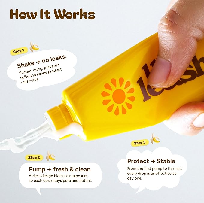 Unleashia Niacinamide Banana Sun Serum SPF Sunscreen, Glow & Brightening & Hydrating, No White Cast Lightweight Face Sunscreen, Fast Absorbing, Non-Sticky 1.35 oz