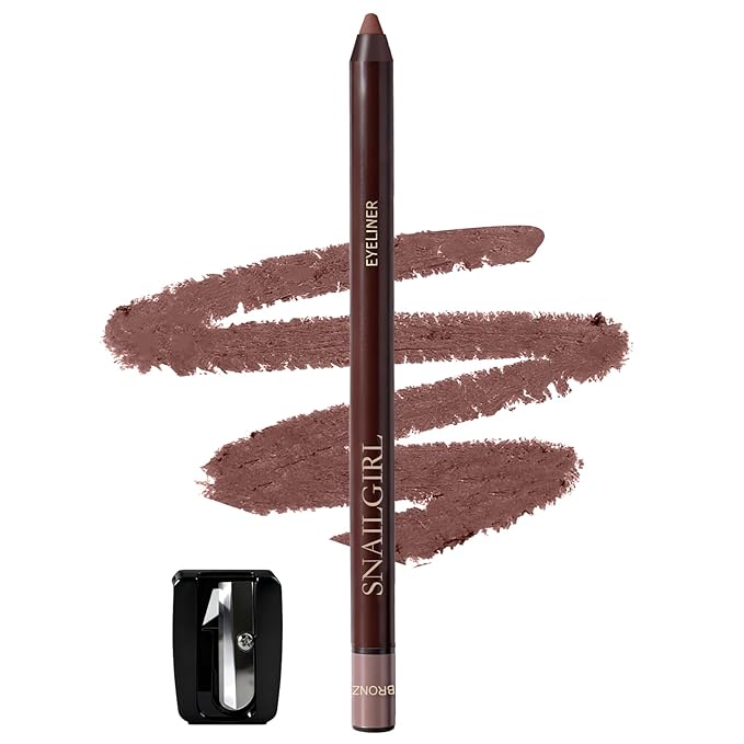 Bronze Gel Eyeliner Pencil,Smudge-proof Waterproof Long Lasting Plum Eye Liner, High-Pigmented Smooth Creamy Formula for Mature Women, Eyes Makeup Pen Includes Sharpener