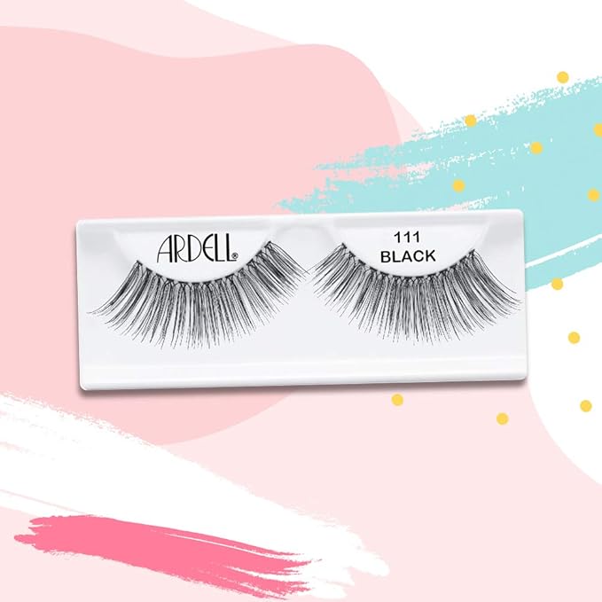 Ardell False Eyelashes 111 - Black, Lightweight, Reusable, Soft & Natural Look Strip Lashes for Everyday Wear, 4-Pack