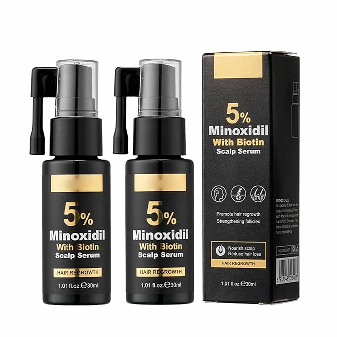 Kormesic 5% Minoxidil With Biotin Shampoo And Conditioner,Shampoo&Conditioner&Scalp Serum&Massage Cream,With Panax Ginseng Root & Zingiber Natural Essence For Women Men Hair Growth ﻿ (Scalp Serum)