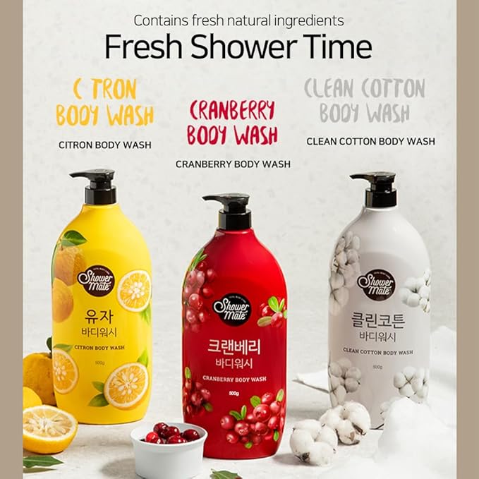 SHOWERMATE Natural Body Wash 42.3 fl oz, 1.2 kg (Cranberry)