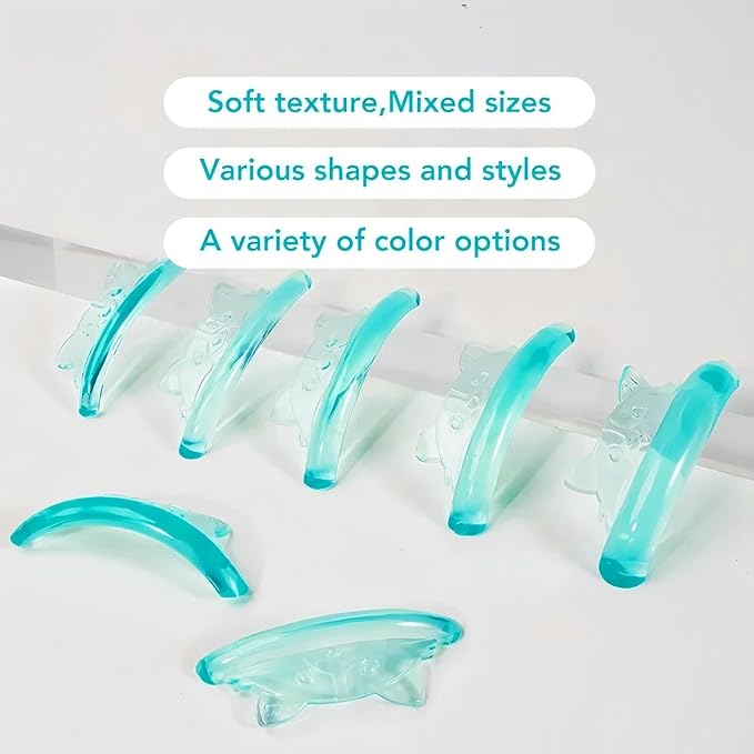 Lash Lift Pads Eyelash Perm Shield C Curl 5 Size Lash Lift Lamination Pad, Rapid 5 Minute Eyelash Lifting Shields Make Eyes Voluminous Flexible C curl Pads Extreme Perm Rod 100 Applications（Green）