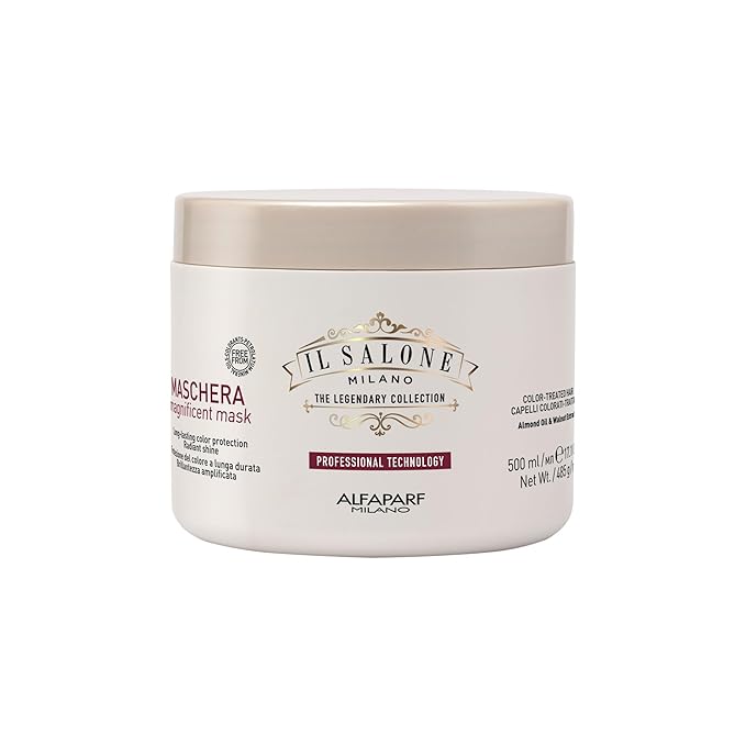Il Salone Milano Professional Magnificent Mask - Moisturizing Hair Mask for Color Treated Hair - Provides Lasting Color Protection + Shine - Vegan, Salon-Quality Hair Care (16.9 oz / 500 ml)
