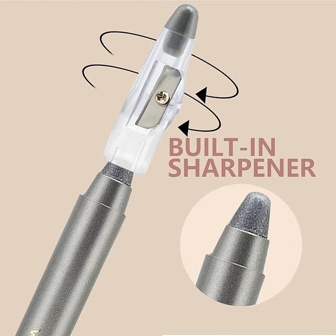 Gray Eyeshadow Stick, Highlighter Eye Liner,Eye Brightener Stick, Shimmer Creamy eyeshadow, Waterproof Eyeshadow Pencil Long Lasting Eye Shadow Makeup.#1 smoky dark gray shimmer
