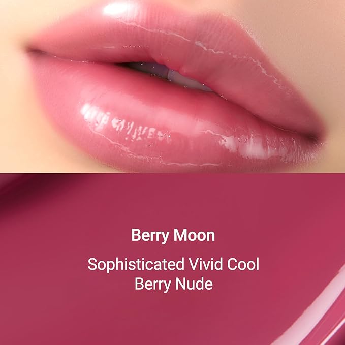 JUNG SAEM MOOL LIP-PRESSION Metal Serum Gloss | Hydrating Tinted Lip Balm with a Hygiene Precision Metal Applicator & Serum Infused Ingredients, Korean Lip Plumper Gloss (Berry Moon)