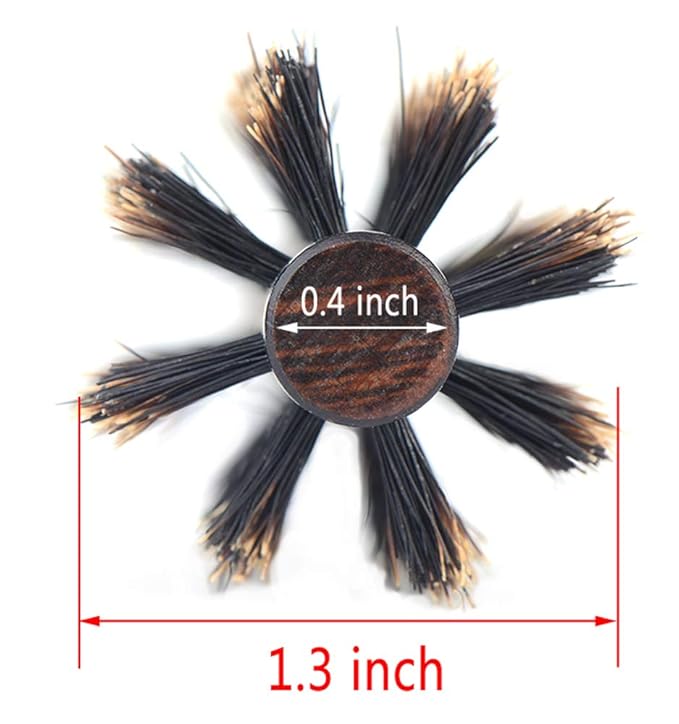 PERFEHAIR Small Round Hair Brush for Thin or Short Hair, Mini Round Boar Bristle Beard Brush for Men & Women