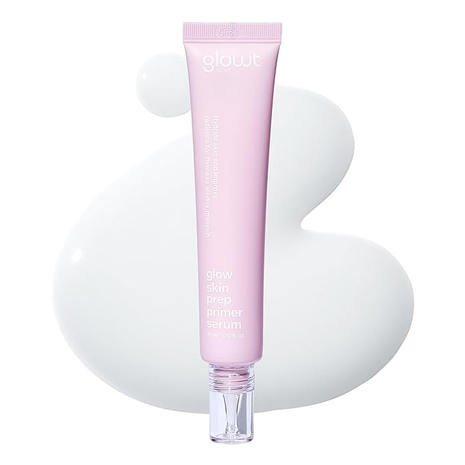 Glow Skin Prep Primer Serum – Makeup Gripping & Hydrating Radiance Base | Triple HA, Panthenol & Biopeptides | Flawless, Extended Wear Primer | 45 ml / 1.52 fl. oz.
