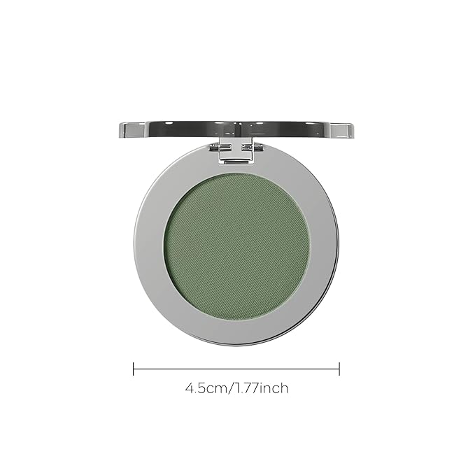 KYDA Forest Green Matte Eyeshadow Single, Dark Green Eyeshadow Compact, Ultra-fine Lightweight, Crease-proof High Pigmented Formula, Matte Mini Eyes Makeup, #104 Avocado Green