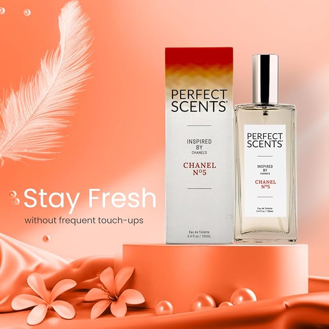 Perfect Scents Fragrances, Inspired by Chanel’s No. 5, Women’s Eau de Toilette, CLEAN, Vegan, Paraben-Free, Phthalate-Free, Never Tested on Animals, 3.4 Fluid Ounces