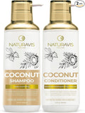 Coconut Shampoo and Conditioner Set - Sulfate Free and Paraben Free Intense Moisturizing Treatment with Jojoba - For Hydrating Your Scalp and Restoring Dry and Damaged Hair