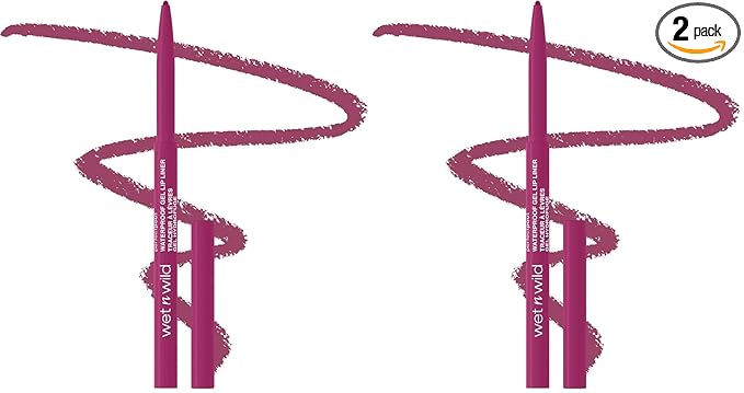 wet n wild Lip Liner, Plum Together, Matte | Retractable | Gel Formula | Pencil Format | Pack of 2