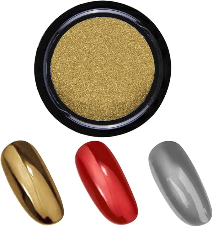 Duufin 14 Jars Chrome Nail Powder Metallic Nail Art Powder Mirror Effect Manicure Chrome Powder 14 Colors Nail Powders with 14 Pcs Eyeshadow Sticks, 1g/Jar