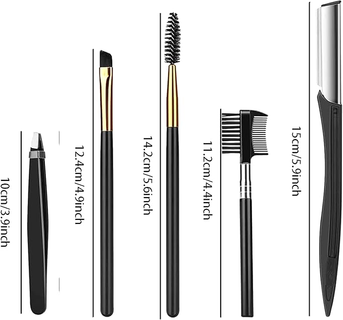 12 in 1 Eyebrow Trimmer Kit Eye Brow Scissors, Eyebrow Razor, Eyebrow Comb, Eyebrow Comb Scissor, Eyebrow Brush,Folding Eyebrow Knife, Scissors Razor, Eyebrow Trimmer, Tweezers.