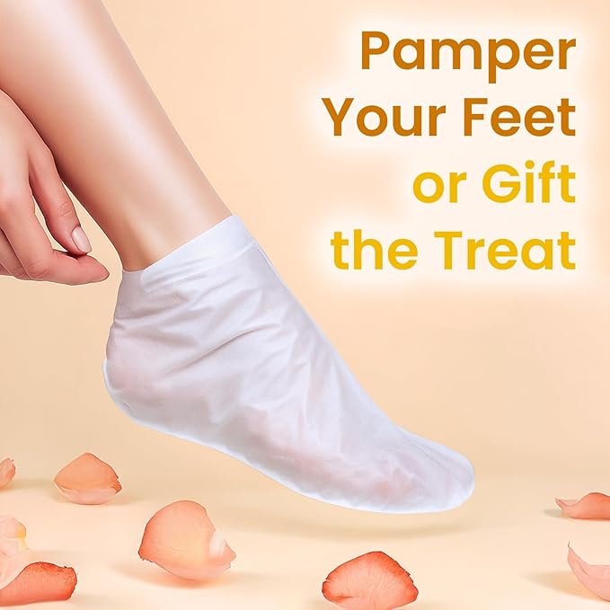 Hydrating Foot Mask for Dry Cracked Feet, Restoring & Hydrating Socks with Shea Butter, Jojoba Oil & Vitamin E, Feet Mask for Women & Men Foot Care (6 Pairs)