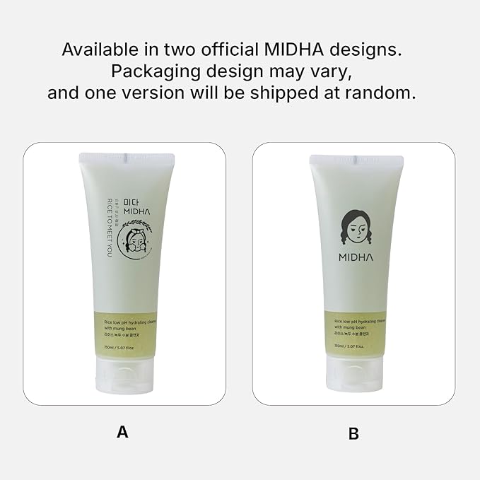 MIDHA RICE LOW PH HYDRATING CLEANSER WITH MUNG BEAN, 5.07fl.oz/150ml,Balanced pH Gel Cleanser, Hydrating, Soothing, Gentle Daily Cleanser, Deep Cleansing, Pore-Purifying, Nourishing Care