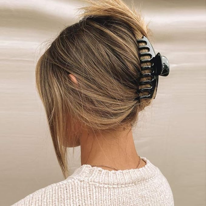 Large Size Hair Claw Clips For Thick Hair, Premium Clips Strong Holding Power Claw 4.3Inch Delicate Hair Grip for Women and Girls (Type E)