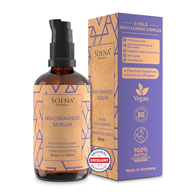 Organic Niacinamid Serum High Dose • The Best + 7 Power Active Ingredients = Hyaluron, Vitamin C, Niacinamide • Highly Effective Retinal (Niacinamid Serum, 1.70 Fl Oz)