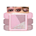 Pink Purple Shimmer Baked Eyeshadow Palette, 3 Color High Pigment Blendable Eye Shadow Makeup for Older Women, Travel Mini Palette Suitable for All Eye Shapes, Vegan & Cruelty-Free Soft Glam Look 04#