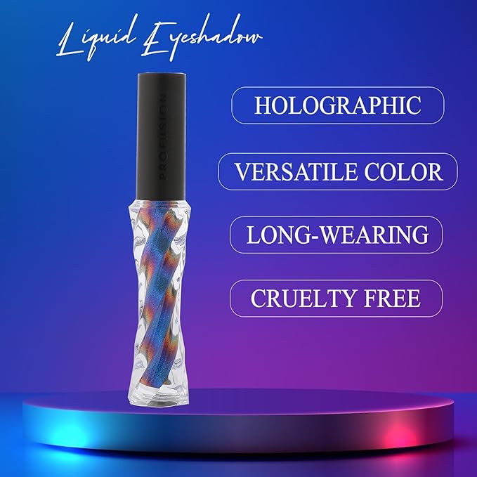 Profusion Cosmetics Chrome Liquid Eyeshadow, Long-Lasting Multichrome Eye Shadow, High-Impact Multi-Dimensional Finish, Light-weight Quick-Drying Formula, Hologram
