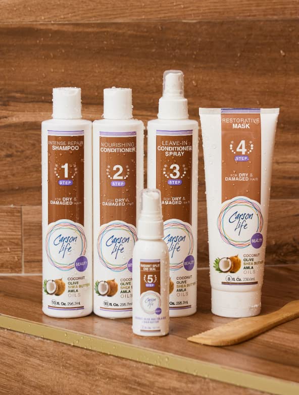Carson Life Nourishing Conditioner for Dry or Damaged Hair - Repair Conditioner for Color Treated Hair - Sulfate and Paraben Free - Coconut, Olive and Amla Oils, Shea Butter (Single)