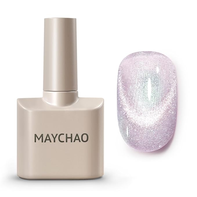 MAYCHAO 15ML Cat Eye Gel Nail Polish 1Pc Aurora Mermaid 01 Gel Polish with Magnet Soak off Holographic Magnetic Nail Polish for Nail Art Manicure Salon DIY at Home, 0.5 OZ