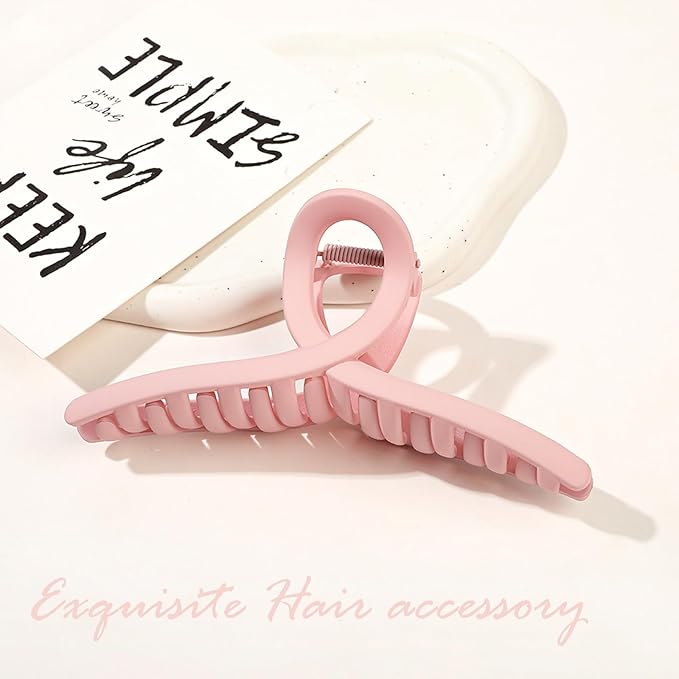 2 PCS Matte Hair Clips, 6 Inch Extra Large Hair Claw Clips Oversized Jumbo Claw Clips for Thick Hair and Long Hair Non-Slip Hair Barrette Accessories for Women and Girls (Pink and Blue)