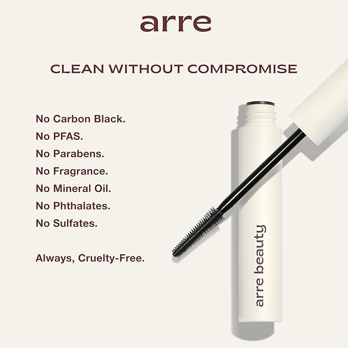 Tubing Mascara - Lengthening Formula with Peptide Infused Lash Serum - Smudge-Proof, Warm Water Removal, Sensitive Eye Safe - Glossy Jet Black (Ace High)