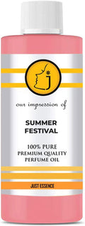 Just Essence Summer Festival Fregrance Perfume Oil for Perfume Making, Personal Body Oil, Soap, Lotion, Candle Making & Incense | Premium Quality Undiluted & Alcohol Free | 2 Fl Oz