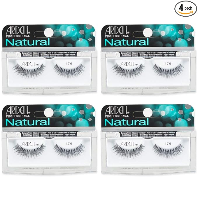 Ardell Lashes 174 - Natural Looking False Eyelashes, Long-Lasting Strip Lash for Everyday Wear, 4 Pack