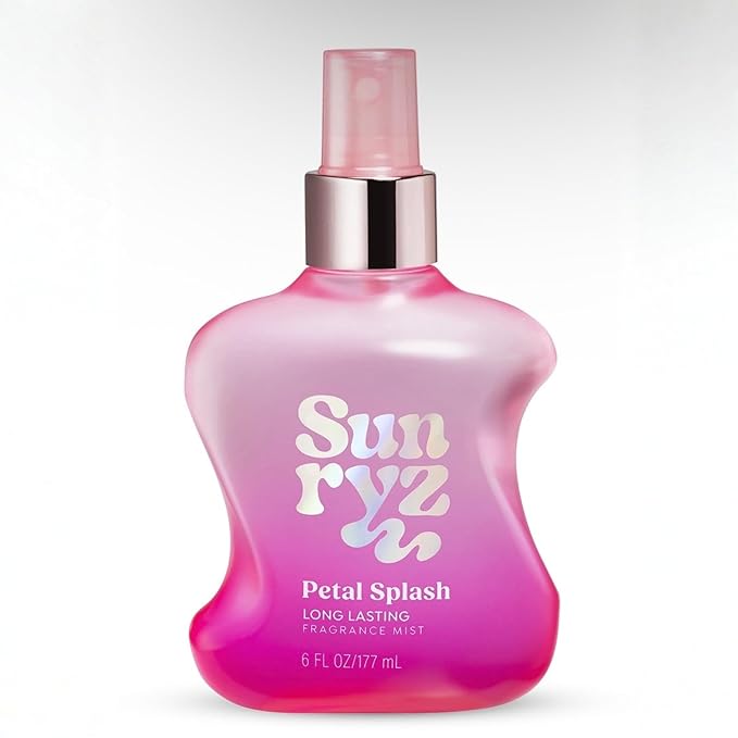 PDC Brands Sunryz Petal Splash Shimmer Body Oil and Fragrance Mist Duo Set, with Cupuaçu Seed Butter, Coconut Oil, and Açaí Fruit Oil, 2 Piece