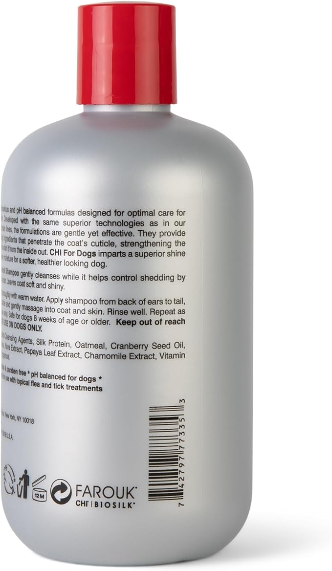 CHI for Dogs Shed Control Shampoo for Dogs, 16 Ounces | Best Anti-Shed Dog Shampoo | Sulfate and Paraben Free, pH Balanced for Dogs, Made in USA