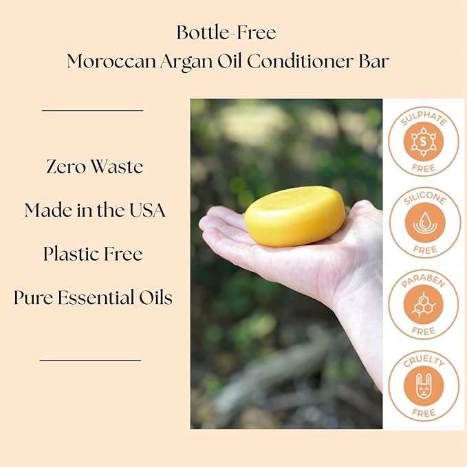 Aspen Kay Naturals Conditioner Bar, Lemongrass, 2.3 Ounce. Made With Natural & Organic Ingredients, All Hair Types including frizzy hair, Sulfate-Free, Cruelty-Free & Vegan
