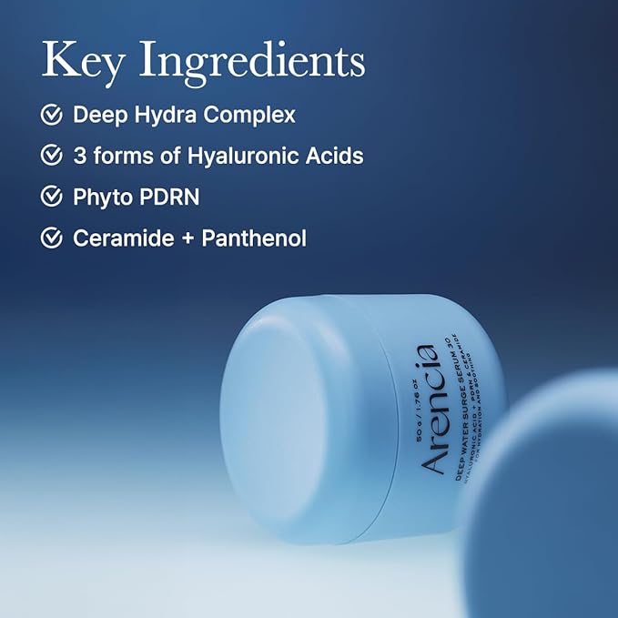 Arencia PDRN Intensive Hydration Overnight Serum - Cica PDRN + Hyaluronic Acid + Ceramide, Smooths fine line for plump glass skin, Korean Skincare 50g 1.76 oz (Pack of 2)